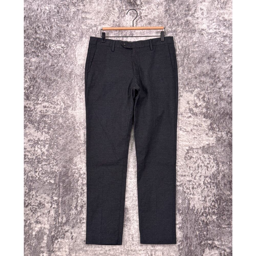 NN07 No Nationality Pants 32 x 32 Mens New Theo Slim Gray Herringbone Cotton